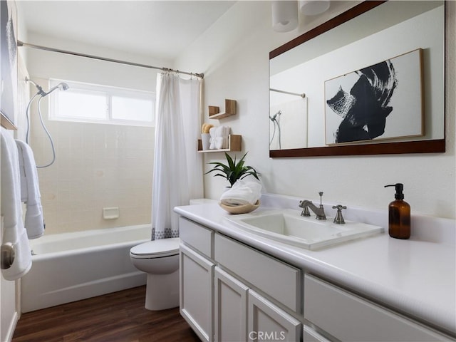 29 Surfside Ave Unit B, Surfside, CA 90743 - bathroom featuring vanity, shower / tub combo with curtain, and wood finished floors