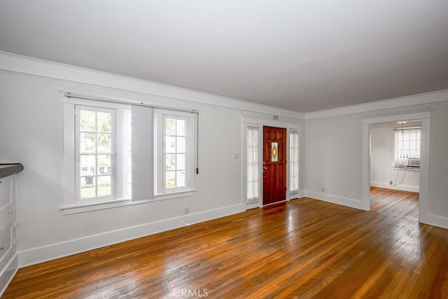 315 E Randolph St, Glendale, CA 91207 - entrance foyer with hardwood / wood-style flooring, crown molding, and cooling unit