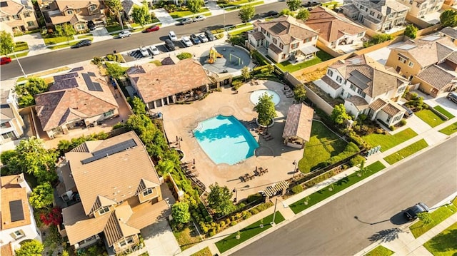 13126 Flagstaff Dr, Rancho Cucamonga, CA 91739 - aerial perspective of suburban area with a pool area