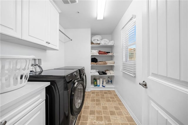 13126 Flagstaff Dr, Rancho Cucamonga, CA 91739 - laundry room with cabinet space, independent washer and dryer, and light floors