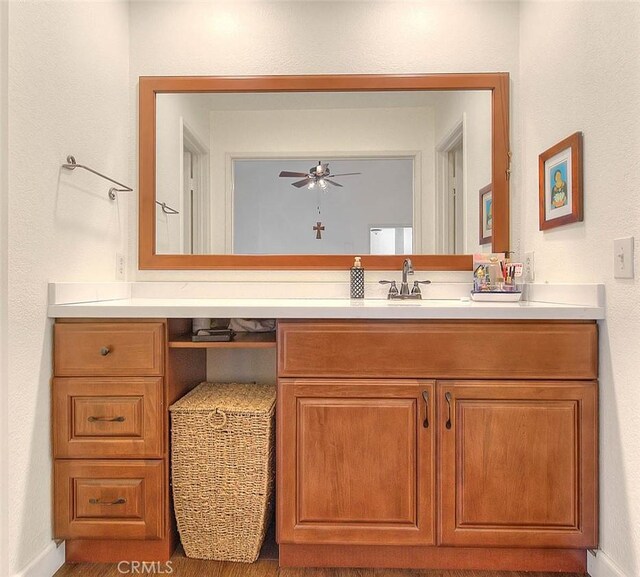 1531 Corte Caballo Unit 33, Upland, CA 91786 - bathroom with vanity and ceiling fan