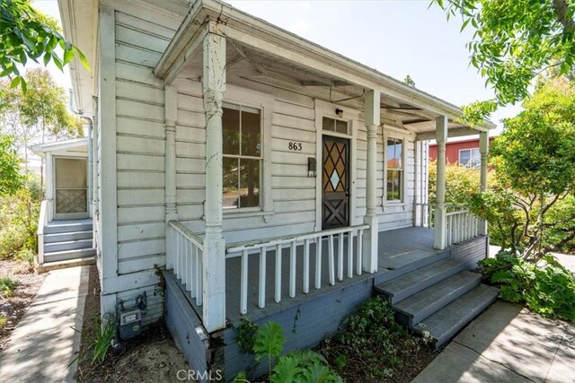 863 Chorro St, San Luis Obispo, CA 93401 - view of exterior entry with a porch and crawl space