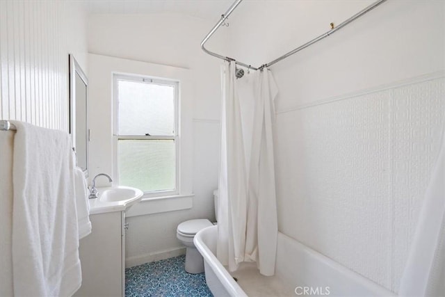 863 Chorro St, San Luis Obispo, CA 93401 - bathroom with vanity and shower / bath combination with curtain