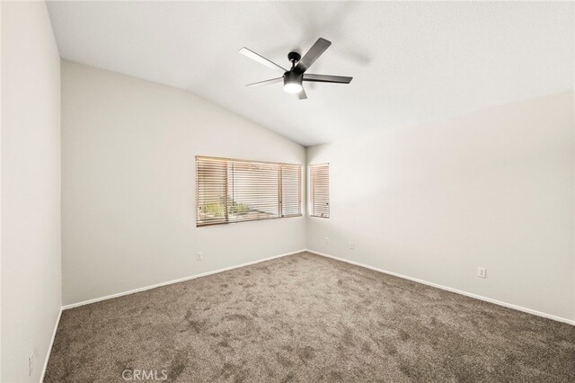 33546 Maplewood Ct, Temecula, CA 92592 - carpeted spare room with ceiling fan and lofted ceiling