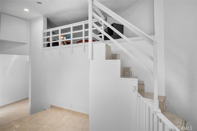 4698 Morro Dr, Woodland Hills, CA 91364 - stairs featuring tile patterned flooring