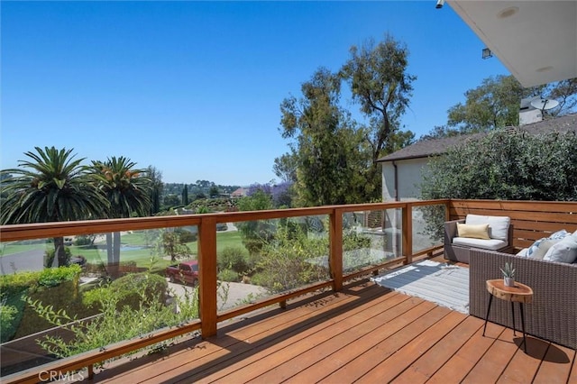4698 Morro Dr, Woodland Hills, CA 91364 - deck featuring an outdoor living space