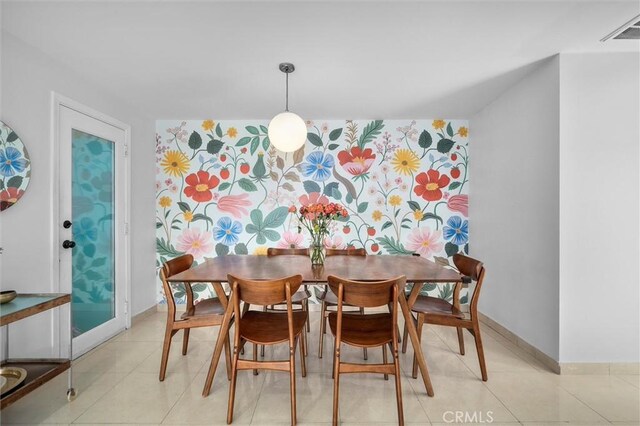 4698 Morro Dr, Woodland Hills, CA 91364 - dining space with baseboards and light tile patterned floors