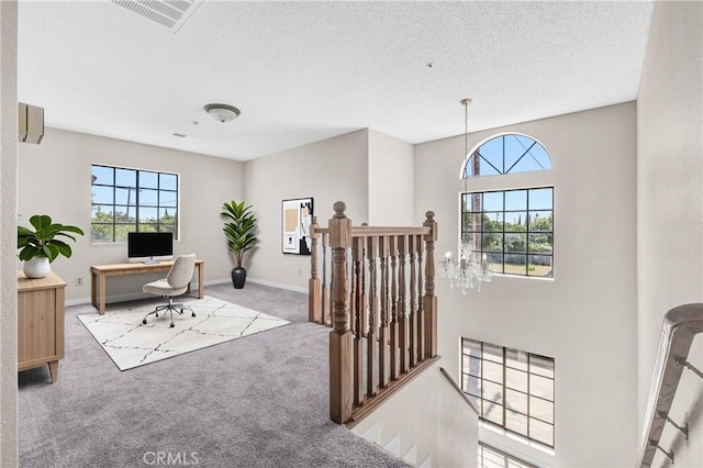 10102 Rio Hondo, El Monte, CA 91733 - office space featuring carpet floors, a chandelier, and a textured ceiling