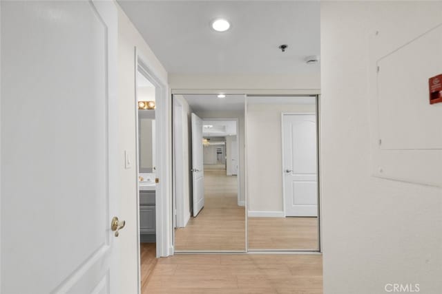 4348 Mammoth Ave Unit 102, Sherman Oaks, CA 91423 - corridor featuring light wood-style floors and recessed lighting