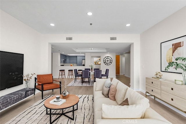 4348 Mammoth Ave Unit 102, Sherman Oaks, CA 91423 - living room with recessed lighting and wood finished floors