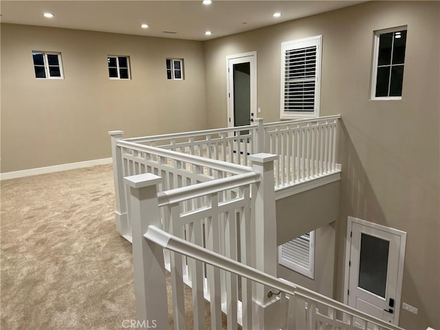 22046 Fig Tree Ln, Chatsworth, CA 91311 - stairway with carpet and recessed lighting
