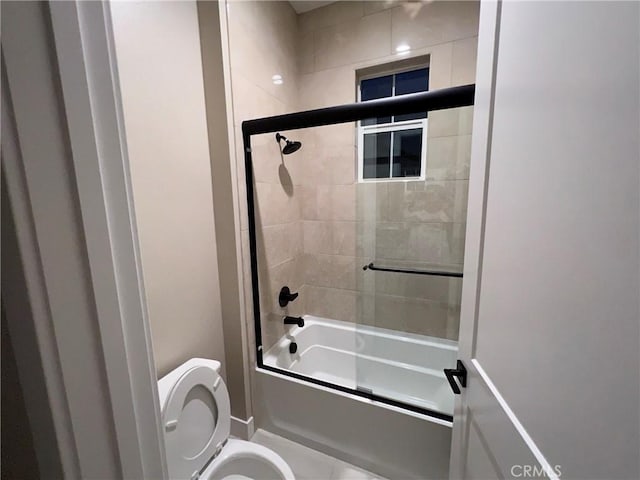 22046 Fig Tree Ln, Chatsworth, CA 91311 - bathroom featuring toilet and combined bath / shower with glass door