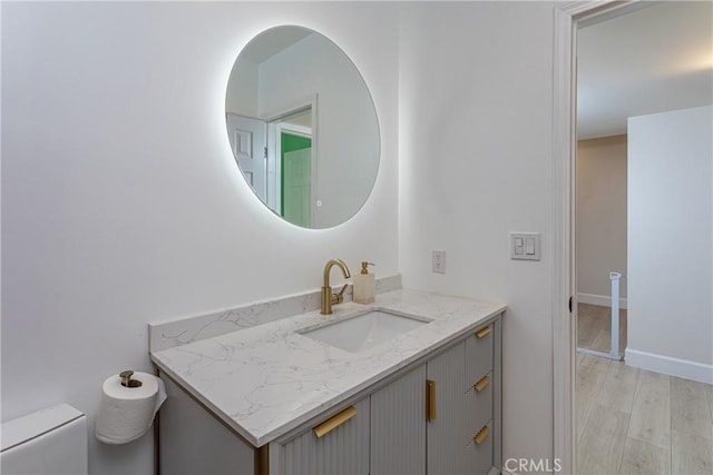 9418 Via Patricia Unit 30, Burbank, CA 91504 - bathroom with vanity and wood finished floors
