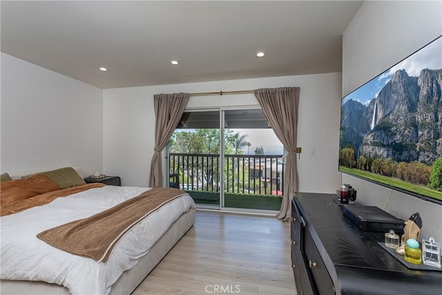 9418 Via Patricia Unit 30, Burbank, CA 91504 - bedroom with access to outside, light wood-style flooring, and recessed lighting