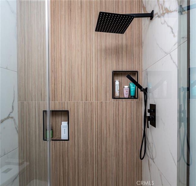 9418 Via Patricia Unit 30, Burbank, CA 91504 - bathroom view of a marble finish shower