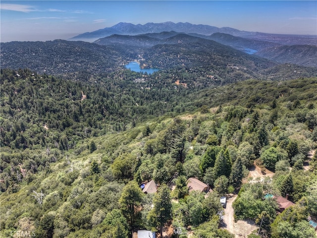 582 Sunset View Rd, Twin Peaks, CA 92391 - aerial view of a heavily wooded area and a water and mountain view