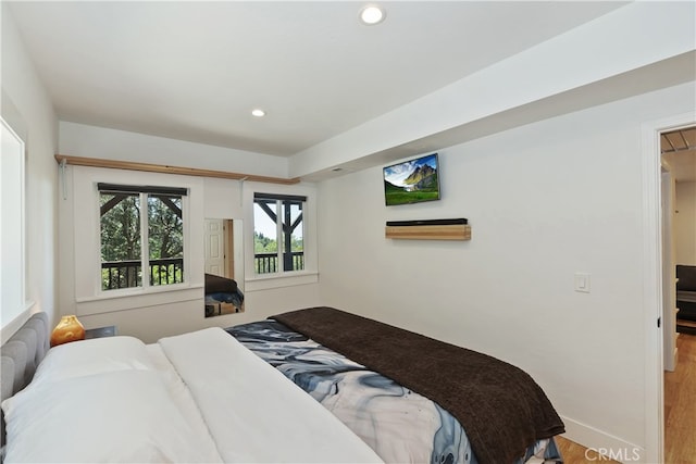 582 Sunset View Rd, Twin Peaks, CA 92391 - bedroom featuring wood finished floors and recessed lighting