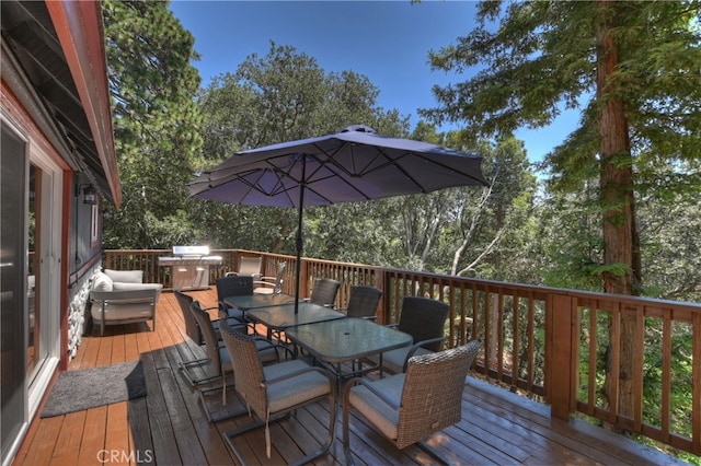 582 Sunset View Rd, Twin Peaks, CA 92391 - deck featuring outdoor dining space