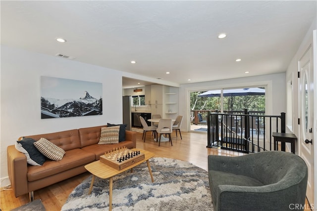 582 Sunset View Rd, Twin Peaks, CA 92391 - living area with wood finished floors and recessed lighting