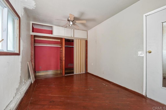 4556 Mariners Bay, Oceanside, CA 92057 - unfurnished bedroom featuring wood-type flooring, a closet, and ceiling fan