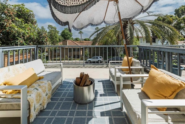 2340 Caringa Way Unit B, Carlsbad, CA 92009 - wooden terrace featuring an outdoor living space
