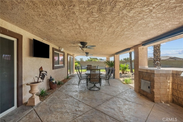 40139 15th St W, Palmdale, CA 93551 - view of patio / terrace featuring outdoor dining space and a ceiling fan