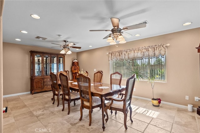 40139 15th St W, Palmdale, CA 93551 - dining area featuring ceiling fan and recessed lighting