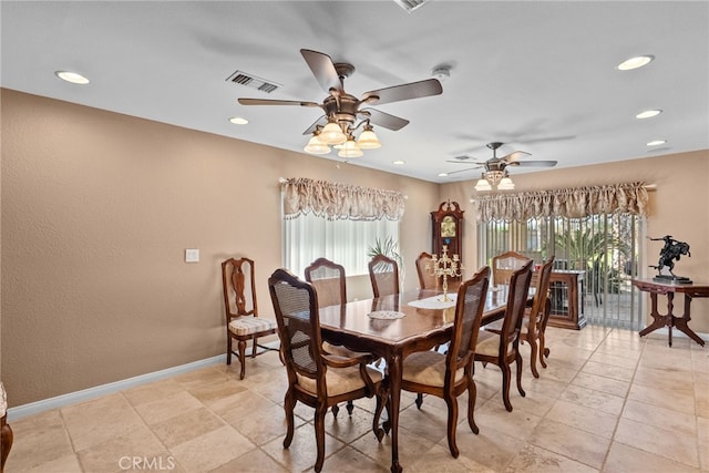 40139 15th St W, Palmdale, CA 93551 - dining space featuring healthy amount of natural light, a ceiling fan, and recessed lighting