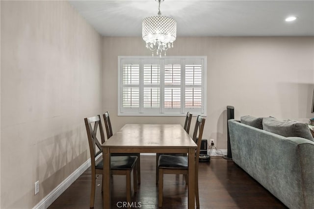9548 Orizaba Ave, Downey, CA 90240 - dining room featuring a chandelier, wood finished floors, and recessed lighting