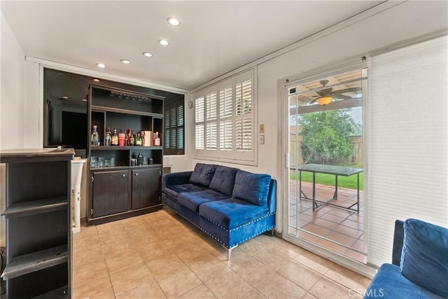 9548 Orizaba Ave, Downey, CA 90240 - living room with light tile patterned flooring and recessed lighting