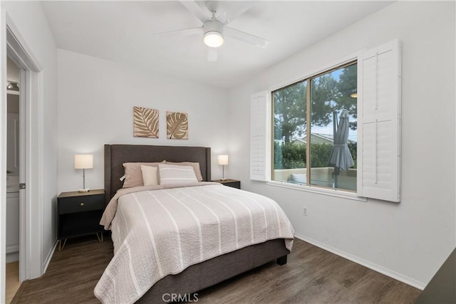 13131 Park Pl Unit 102, Hawthorne, CA 90250 - bedroom featuring wood finished floors and ceiling fan