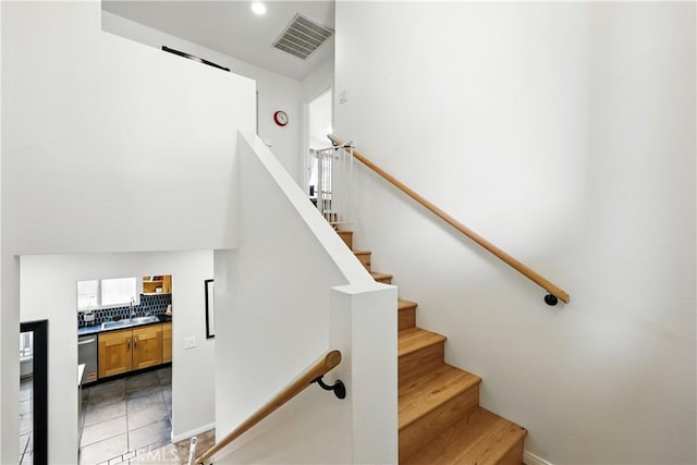 30156 Lexington Dr, Castaic, CA 91384 - staircase with tile patterned floors
