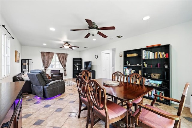 30156 Lexington Dr, Castaic, CA 91384 - dining space featuring ceiling fan and recessed lighting