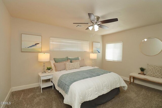 5026 Doreen Ave, Temple City, CA 91780 - carpeted bedroom with baseboards and ceiling fan