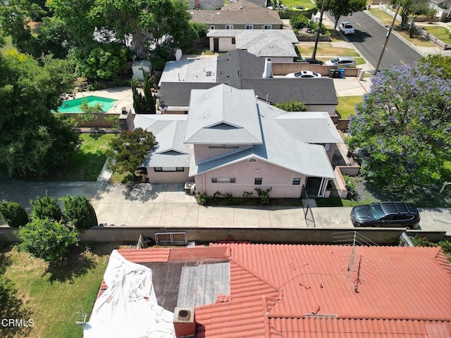 5026 Doreen Ave, Temple City, CA 91780 - aerial view of property and surrounding area featuring a pool area