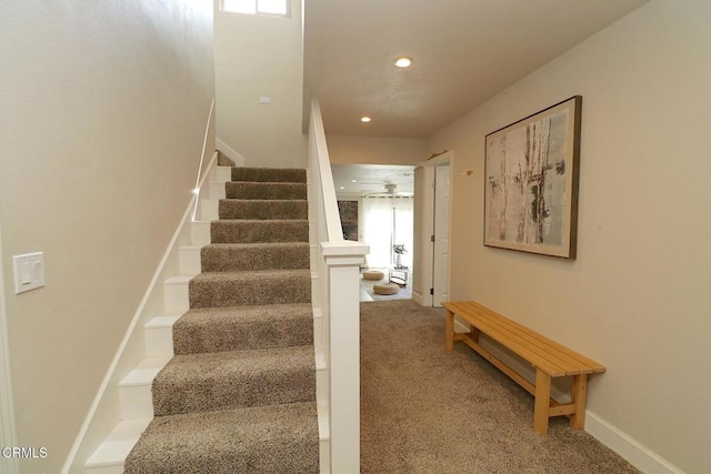 5026 Doreen Ave, Temple City, CA 91780 - stairway featuring carpet and recessed lighting