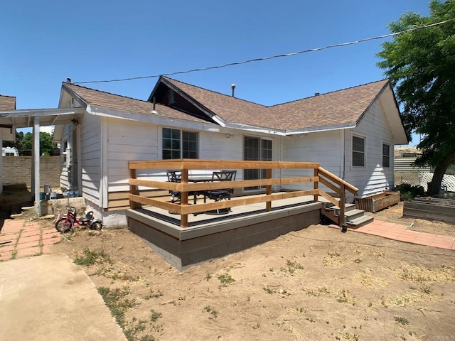 1390 Dewey Pl, Campo, CA 91906 - back of house featuring a deck and roof with shingles