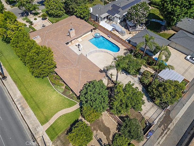1604 N Laurel Ave, Upland, CA 91784 - aerial view of residential area with a pool area