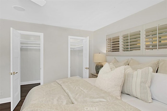 1604 N Laurel Ave, Upland, CA 91784 - bedroom with two closets and dark wood finished floors