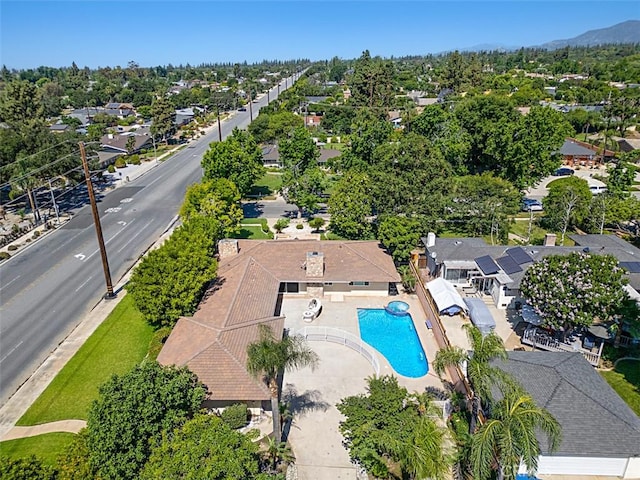 1604 N Laurel Ave, Upland, CA 91784 - aerial view of property's location featuring nearby suburban area and a pool area