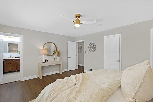 1604 N Laurel Ave, Upland, CA 91784 - bedroom featuring wood finished floors, connected bathroom, and a ceiling fan