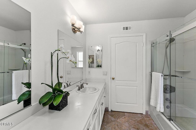 2981 Yucca Dr, Camarillo, CA 93012 - full bathroom with vanity and a shower with shower door