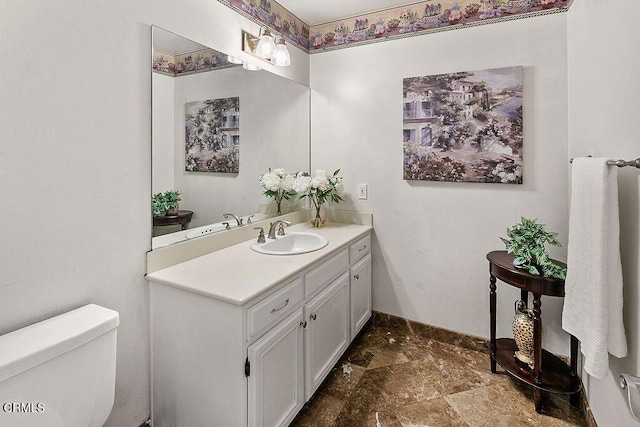 2981 Yucca Dr, Camarillo, CA 93012 - bathroom featuring vanity and stone finish flooring