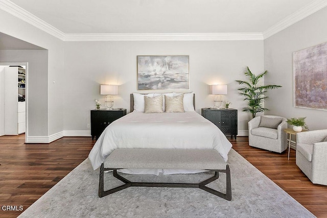 2981 Yucca Dr, Camarillo, CA 93012 - bedroom featuring crown molding and wood finished floors