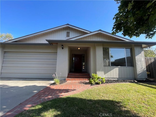 1039 Maple St, Arroyo Grande, CA 93420 - view of front of property with an attached garage, a front lawn, and concrete driveway