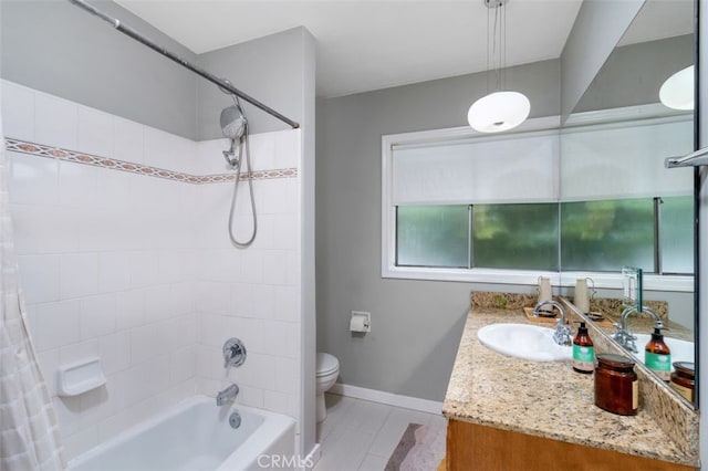 365 Hastings Ranch Rd Unit 4, Pasadena, CA 91107 - full bathroom featuring vanity, shower / tub combo, tile patterned floors, and healthy amount of natural light