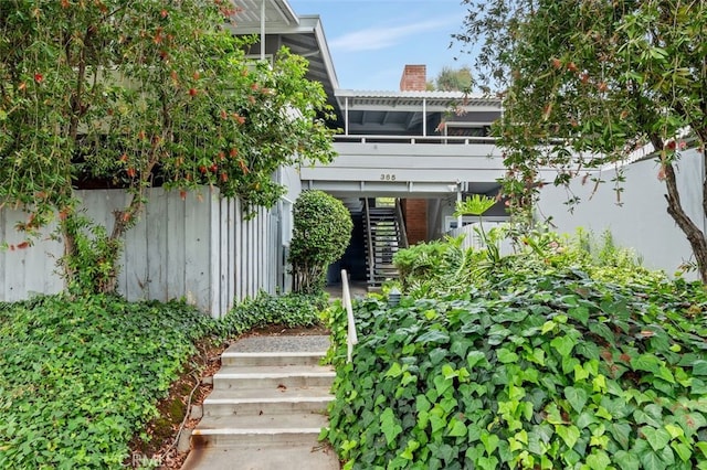 365 Hastings Ranch Rd Unit 4, Pasadena, CA 91107 - view of exterior entry featuring a chimney