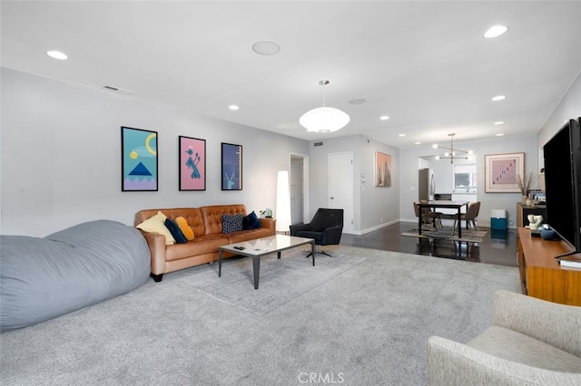 365 Hastings Ranch Rd Unit 4, Pasadena, CA 91107 - carpeted living room featuring recessed lighting