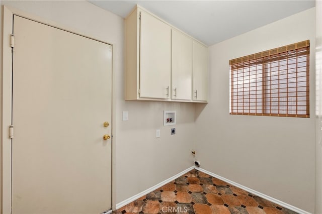 41024 Montelena Cir, Temecula, CA 92591 - laundry area featuring cabinet space, electric dryer hookup, and hookup for a washing machine