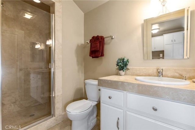 9942 Sunfish Cir, Paso Robles, CA 93446 - full bathroom featuring vanity, a stall shower, and tile patterned floors